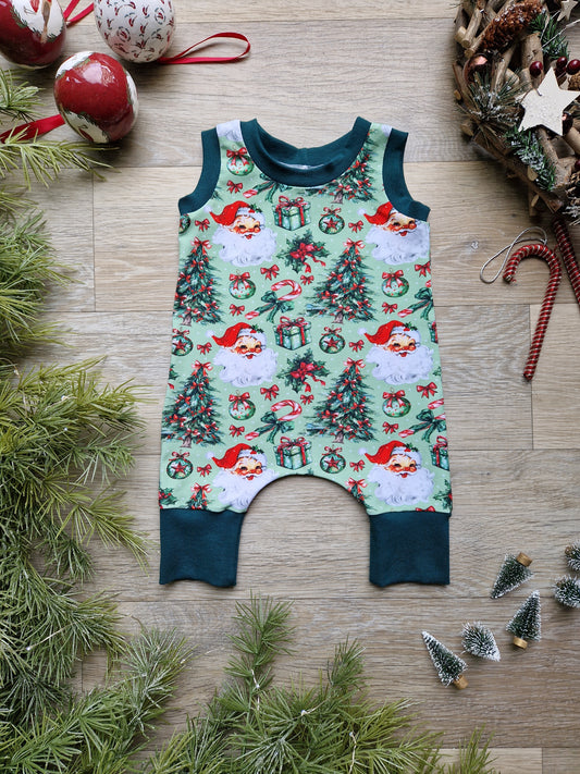 RETRO SANTA PULL-ON ROMPER